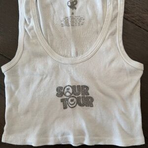 Sour Tour white crop tee